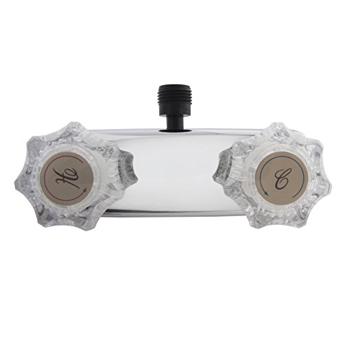 Image of Dura Faucet DF-SA100A-CP RV /Motorhome /Trailer Shower Faucet Valve Diverter with Crystal Acrylic Knobs (Chrome)