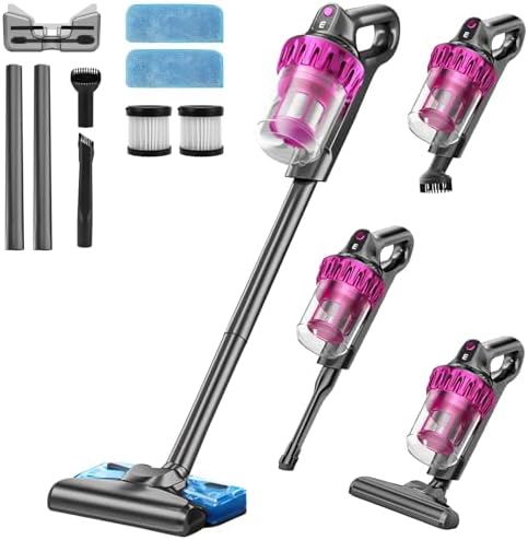 Sucção e reboque aspirador de pó vertical sem fio, Tanque de água...