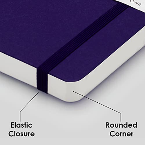 Image of myPAPERCLIP Limited Edition A5 Plain /Unruled Notebook | 192 Pages, 100 GSM, Soft Cover, A5 (5 .83 x 8.27 in) | Flat Lay Design | Bookmark, Elastic Closure | Aubergine