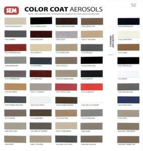 SEM Colorcoat Color Chart