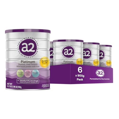 a2 Platinum® Premium Infant Formula for Babies ages 0-12 Months, Milk-Based Powder with Iron. Nutritionally Complete, made with Pure and Natural a2 Milk® - 31.7- oz Can - 6 Pack