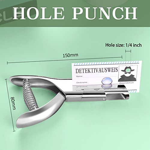Newisdomake Heavy Duty Hole Punch 1/8 Inch, Single Hole Punch Heavy Duty 2 Inch Reach Deep Throat, Heavy Duty Hole Puncher 1 Hole Punch for Paper ID Cards PVC Tags Plastic Cardboard