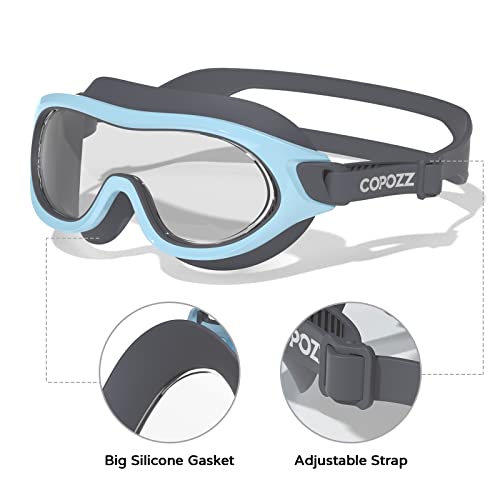 COPOZZ Kids Swim Goggles for 6-14, Wide View Swimming Goggles No Leak Anti Fog UV Protection Youth Swim Goggles - image 7