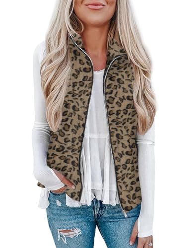 Rapbin Plus Size Women Fall Fuzzy Fannel Vest Trendy Sleeveless