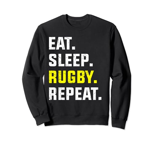 Eat Sleep Rugby Repeat Sport Divertente Retro Vintage Rugby Amante Felpa
