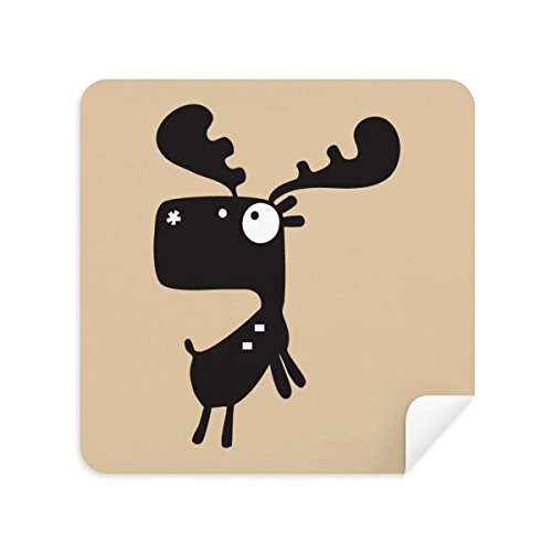 Chiffon nettoyage lunettes cartoon cerf en suède 2pcs