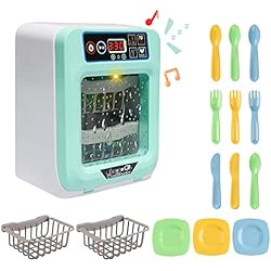 Lavavajillas Mini Lidl deAO Juego de Cocina para niños, Juego de lavavajillas con Variedad de Accesorios y Funciones realistas, Luces y Sonido incluidos, Juguete de simulación para niños y niñas