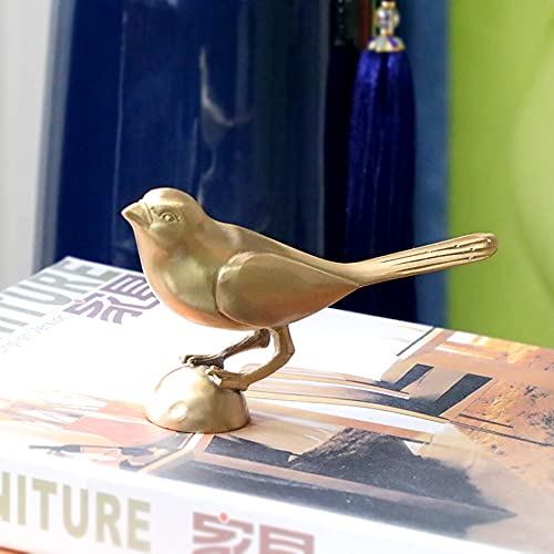Statue d'oiseau en cuivre véritable pour une décoration de salon chic