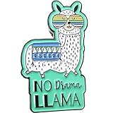 Stickeroonie No Drama Llama with Sunglasses Enamel Lapel Pin, 1.2 Inches