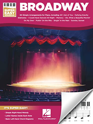 Broadway Super Easy Songbook | 60 Iconic Broadway Hits for Piano | Easy Piano Arrangements with Vocal and Guitar Chords | Beginner Friendly Sheet Music | Gift for Pianists and Music Lovers