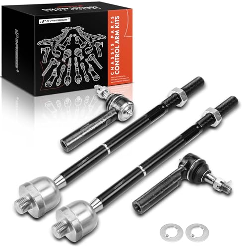 A-Premium Set of 4, Front Inner & Outer Tie Rod End Kit, Compatible with Chevrolet Silverado 1500 (LD), Tahoe, Suburban, GMC Sierra 1500, Sierra 1500 Limited, Yukon (XL), Cadillac Escalade (ESV)