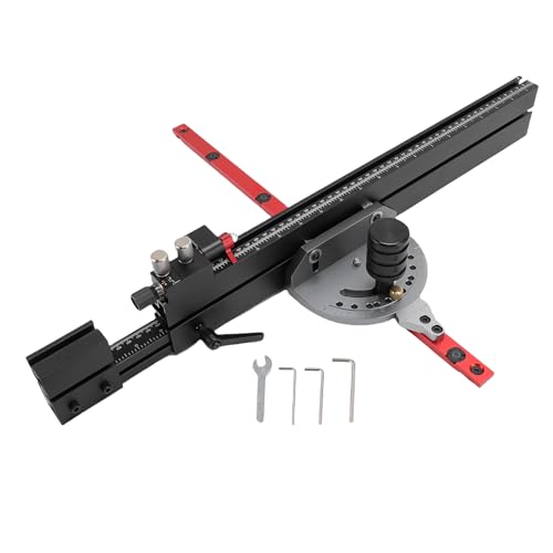 Garsent Mesure de Mitre de Scie à Table, Micro-arrêT à Bascule Réglable avec Clôture Extensible, 3/8 X 3/4 Pouce D'angle de L'emplacement T pour la Bande de Scie à Bande du Routeur de