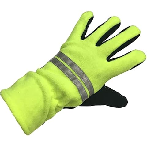 Fashion Fateek® Adults Hi Vis Fleece Grip Gripper Gloves | Full Finger Winter Cycling Gloves | Anti-Slip Thermal Hi Visible Gloves | Outdoor Windproof Gloves For Unisex Cover