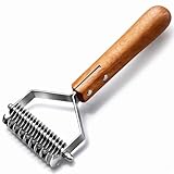 Dog Hair Brush Deshedding Tool, Wooden Pet Grooming Comb, Undercoat Rake for Dogs and Cats, Double-sided Dematting Tools Shedding Brushes, Self Cleaning Pets Fur Remover Combs for Cat Horse Puppy