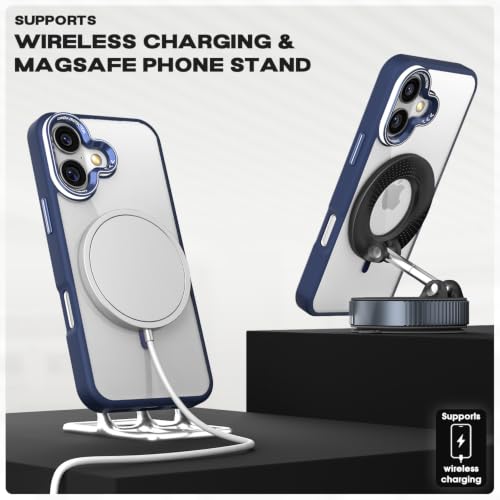 Image of Pikkme Back Cover for iPhone 17 | Shockproof | Mag-Safe Compatible | Hard Transparent Back | Premium Raised Camera Protection | Bumper Case (Blue Mag-Safe)