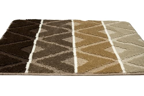 AKCILA Palma Beige Badteppich Set 2-teilig, Rutschfester , Rechteckig, Bunt, Badematten & Badteppiche, Badezimmerteppich , Bad Vorleger waschbar – Bild 5