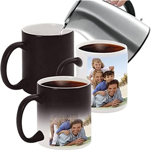 Puphooo Mug Heat Changing,Personalised Heat Change Mug,Personalised Mug,Customised Your Own Mug Cup Photo,Custom Heat Collage Image Coffee & Tea Mug. (Black) Cover