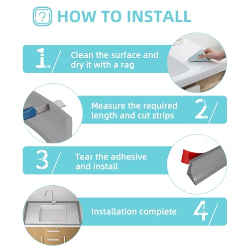 Image of Shower Threshold Water Dam,Walk in Shower Water Guard, Shower Dam Water Barrier Bathroom Sink Splash for Dry And Wet Separation Caulk Seal Strip Edge Trim (78Inch, Gray)