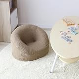 Bizdoris ドリス キッズ ソファ doris 子供用ソファ 1人掛け ミニ コンパクト 軽量 ローチェア 椅子 滑り止め付 背もたれ付き ブラウン【パイル生地】 パズ 【18236】