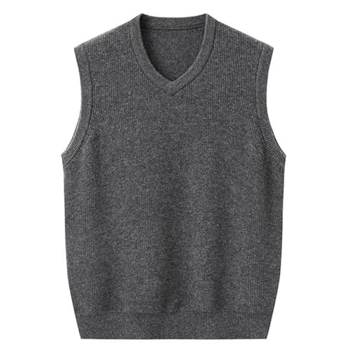 Men's 100% Pure Cashmere V-Neck Sleeveless Vest Classic Pullover Knitted Waistcoat Sweater Cardigans Tank Tops