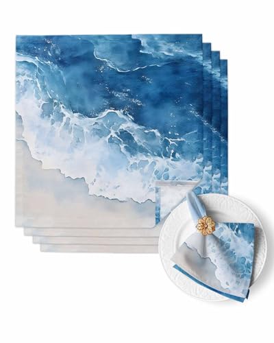 Set de 4 servilletas de tela 50x50 cm, diseño acuarela miniatura 1