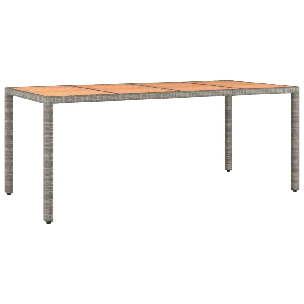 vidaXL Table de Jardin en Bois Gris Résine tressée Acacia, Meubles d'extérieur, Table à Manger
