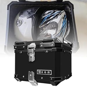 Aluminum Motorcycle Top Case 40L 45L 55L Motorcycle Top Box With Security Lock, Black Motorcycle Trunk Tail Box Helmet Luggage, Easy-To-Install 7 412lo kjhnl. sl500 . ss300