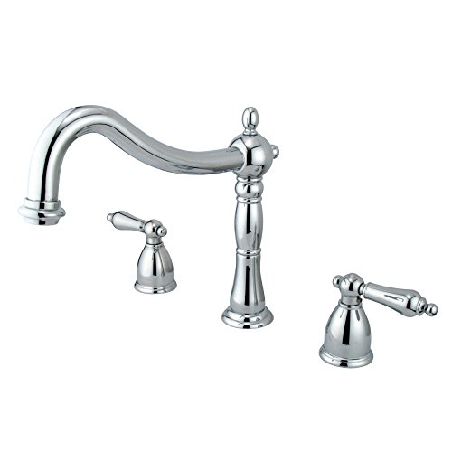 Limited Discount Kingston Brass KS1341AL Heritage Roman Tub Faucet, 8-Inch Adjustable Center, Polished Chrome