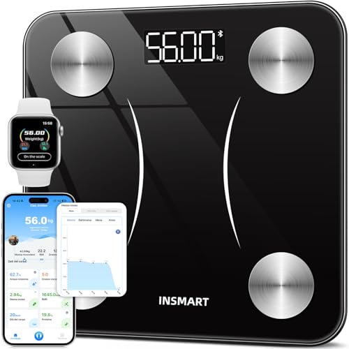 Bilancia Pesapersone Digitale Professionale, INSMART Bilancia Impedenziometrica Smart Bluetooth con