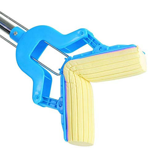 Balai éponge auto-comprimant avec serpillère microfibre rotative à plat noir - 3