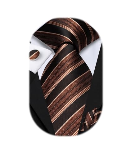 Image of Hi-Tie Men 63inches Tie Set Extra Long Necktie Paisley Tie Pocket Suqare Cufflinks Big and Tall Men Tie
