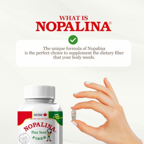 Image of Nopalina Fiber Formula | 120 Capsules | Flax Seed, Psyllium, Oat and Wheat Bran, Omega 3, 6 & 9 | Gut Health & Regularity | The Original