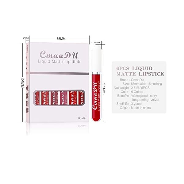 6Pcs-Matte-liquid-lipstick-SetDark-Red-Matte-Lipstick-Lip-Stain-Long-Lasting-24-Waterproof-Lip-Gloss-Gift-Set-Lipstick-Sets-for-Women-Lippies-Lip-Matte-Makeup-Lipgloss-Beauty-Cosmetics-Color-02 6Pcs Matte liquid lipstick Set,Dark Red Matte Lipstick Lip Stain Long Lasting 24 Waterproof Lip Gloss Gift Set ,Lipstick Sets for Women Lippies Lip Matte Makeup Lipgloss Beauty Cosmetics (Color-02)