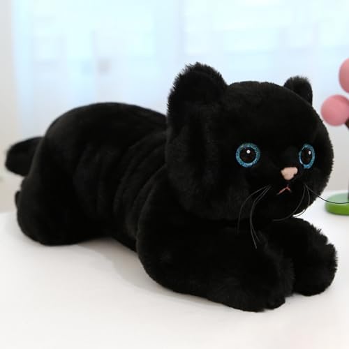 Image of PEACH CAT Black Cat Plush Cute Kitten Stuffed Animal Soft Plushies Toy Pillow Gifts for Kids 17.7 inch