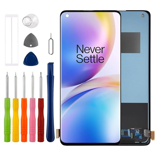 Duotipa Pantalla TFT de 6,78 pulgadas compatible con OnePlus 8 Pro IN2023, IN2020 LCD pantalla táctil, digitalizador, montaje con kit de herramientas de reparación, color negro, sin huellas dactilares