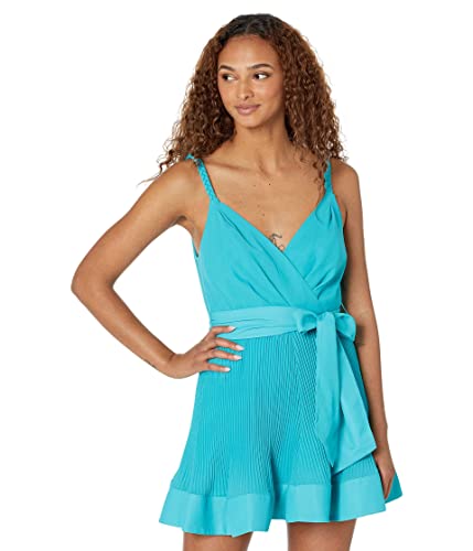 Milly Livy Pleated Mini Dress Teal 4 #TOP25