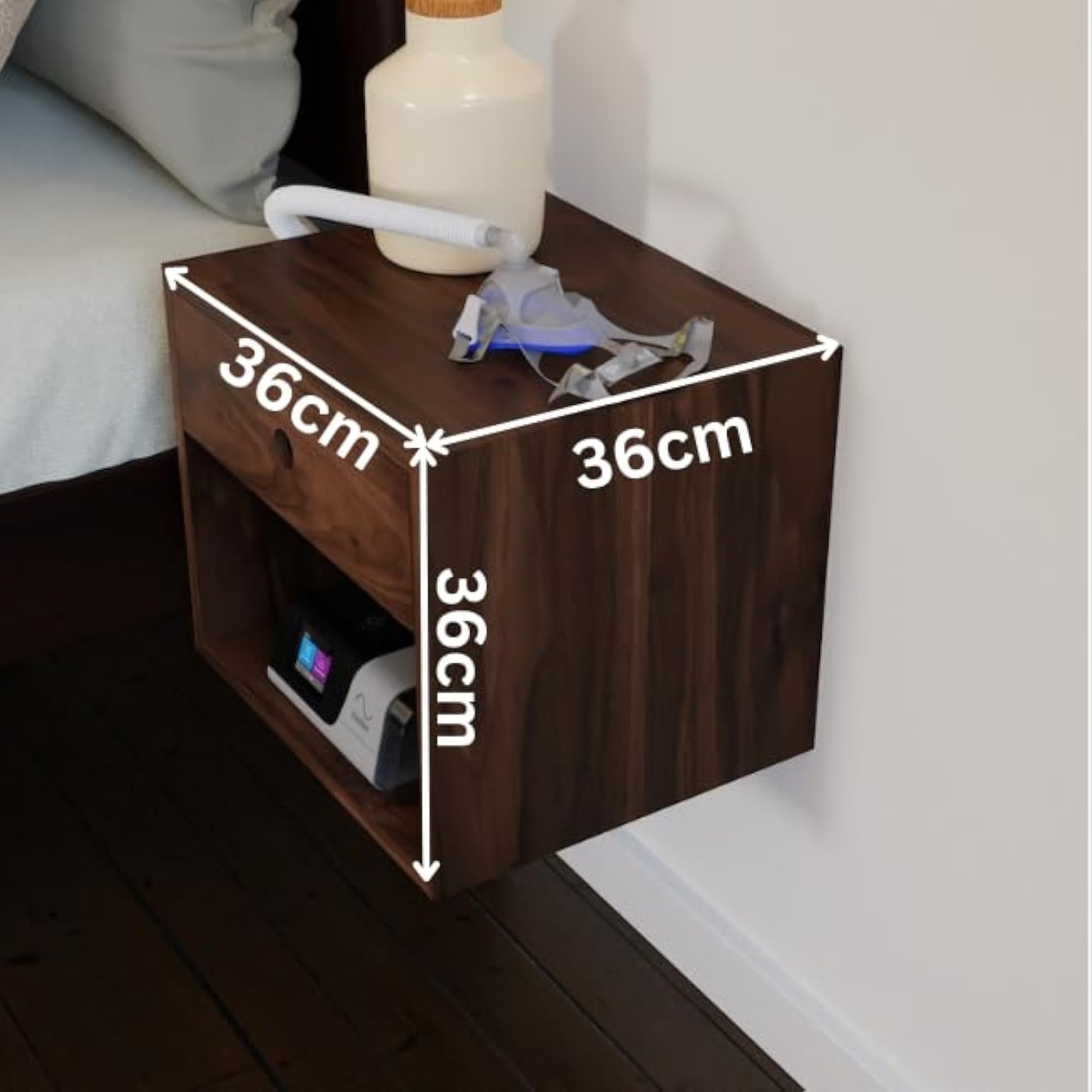 Wooden Bedside Table with 1 Drawer for Bedroom