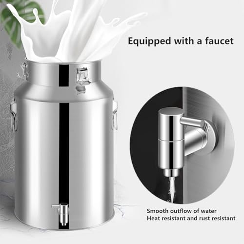 Bidon de transport de lait sans fuite avec grand baril étanche en inox 58L - 7