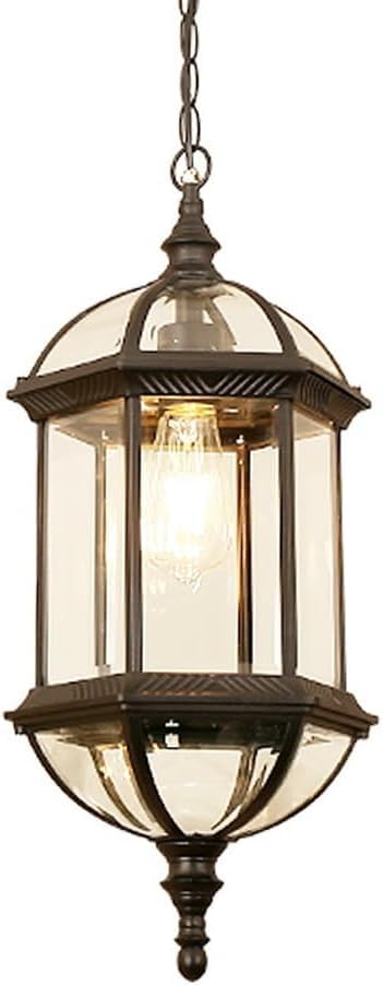 Outdoor Chandelier Vintage Bronze Waterproof Exterior Pendant Light - Large Ceiling Mount Front Door Farmhouse Black Hanging Lantern for Gazebo Garden Balcony Outside