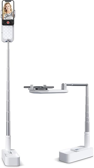 Viozon Extendable Selfie Stand 360° Rotation with Phone Holder, Rechargeable Wireless Foldable 7 Brightness LED Light for Live Streaming/YouTube/Tiktok/Video Recording/Photography/Reading (AP- V6W)