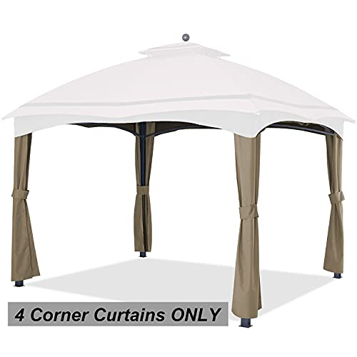 ABCCANOPY Replacement Corner Curtains for Lowe's Allen Roth 10X12 Gazebo #GF-12S004B-1 (Khaki) - Image 2