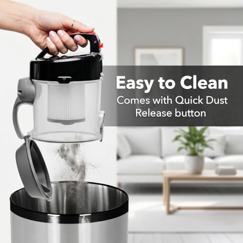 Image of OVENTE Bagless Canister Vacuum Cleaner with Sofa Brush, 1200W, Black ST2010