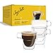 JoyJolt Stoiva Double Wall Insulated Espresso Glass Cups – 5 oz. (150 ml) Shot Cup with Handle – Stackable Thermal Clear Glass Cups, Fit for Espresso Machine and Coffee Maker – Set of 4