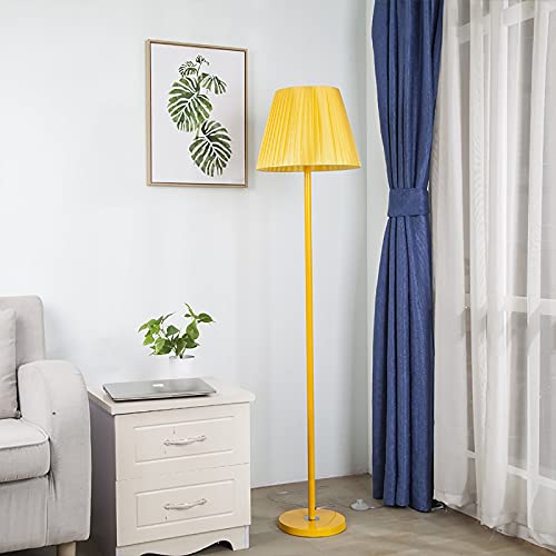 Lámpara de piso decorativa con pantalla de lino y base E27 para salones modernos