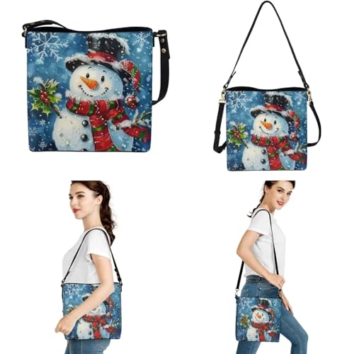 Image of HUGS IDEA Leather Purses and Handbag for Women Bucket Bag with Wrist Wallet 2 Packs
