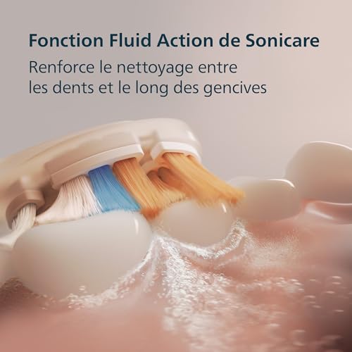Philips Sonicare DiamondClean Smart 9400 - Brosse à dents électrique avec application, capteur de pression, détection de la tête de brosse, blanc, modèle HX9917/88