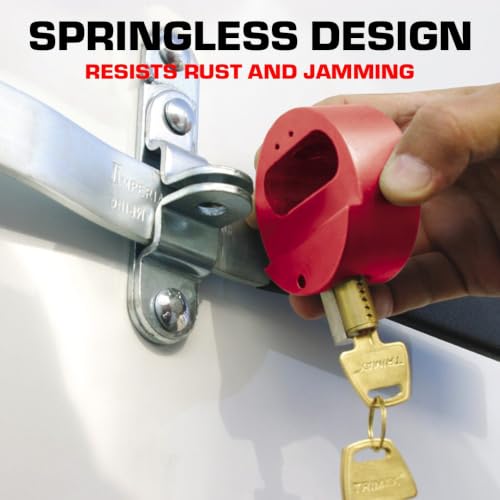 Image of Trimax, (THPXLALRD), Red, Solid Aluminum Hockey Puck Internal Shackle Lock, Universal Fit