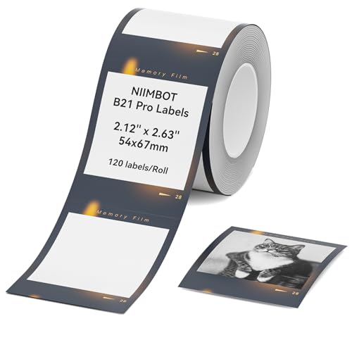 NIIMBOT Etiquetas para B21 Pro/B2 Pro/B1 Pro,etiquetas de impresión rojas y negras,54 x 67 mm,120 cintas/rollo,ideales para tiendas,ropa,señales de advertencia,Los mejores años