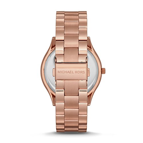 Michael Kors Slim Runway Three-Hand Rose Gold-Tone Stainless Steel Women's Watch (Model: MK3197) - Image 3
