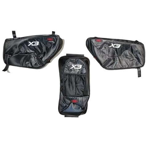 GAM Off-Road Solutions Can-am Maverick X3 Side Doors Bags And Seat Bag Carbon Style X3 Logo 3 pcs (White X3 Logo) Cover